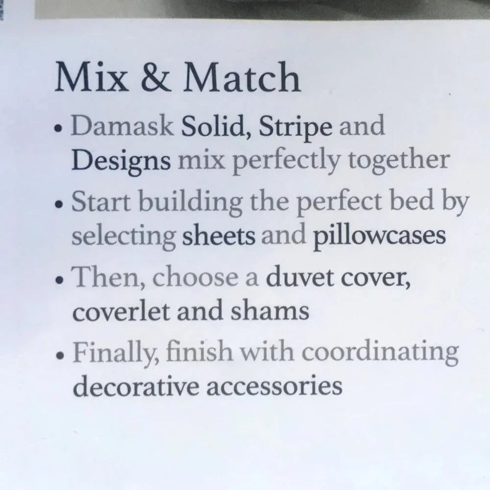 new Charter Club Damask Designs WHITE + LILAC Cotton TWIN Duvet Cover & Sham